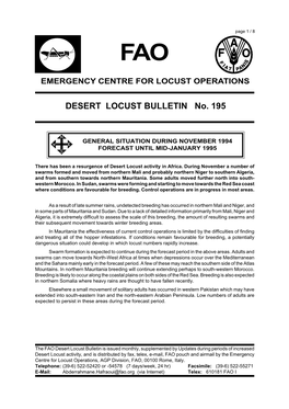 FAO Desert Locust Bulletin 195 (English)