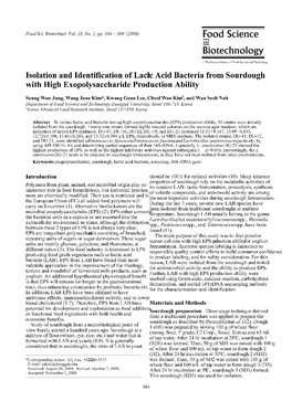 Isolation and Identification of Lactic Acid Bacteria from Sourdough with High Exopolysaccharide Production Ability