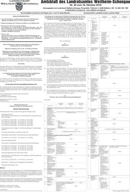 Amtsblatt Des Landratsamtes Weilheim-Schongau Nr