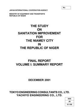 The Study on Sanitation Improvement for the Niamey City in the Republic of Niger