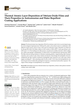 Thermal Atomic Layer Deposition of Yttrium Oxide Films and Their Properties in Anticorrosion and Water Repellent Coating Applications