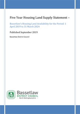 Five Year Housing Land Supply Statement –