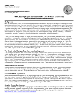 TMDL Scoping Report Development for Lake Michigan (Nearshore) Mercury and Polychlorinated Biphenyls