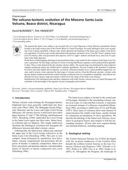 The Volcano-Tectonic Evolution of the Miocene Santa Lucía Volcano, Boaco District, Nicaragua