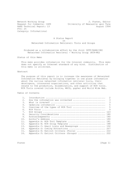 1689 University of Newcastle Upon Tyne RARE Technical Report: 13 August 1994 FYI: 25 Category: Informational