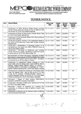 Tender Notice