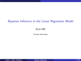Bayesian Inference in the Linear Regression Model
