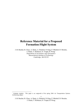 Reference Material for a Proposed Formation Flight System