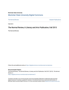 The Normal Review, a Literary and Arts Publication, Fall 2013