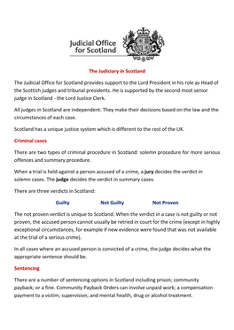 The Judiciary in Scotland