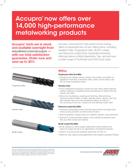 Accupro® Now Offers Over 14,000 High-Performance Metalworking Products