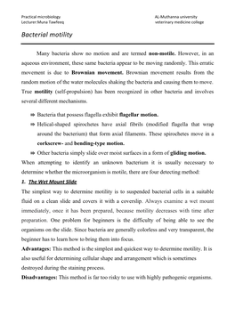 Bacterial Motility