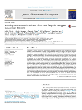 Assessing Environmental Conditions of Antarctic Footpaths to Support Management Decisions