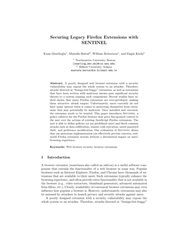 Securing Legacy Firefox Extensions with SENTINEL