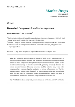 Marine Drugs ISSN 1660-3397