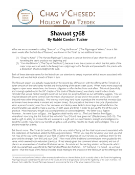 Shavuot 5768 by Rabbi Gordon Tucker