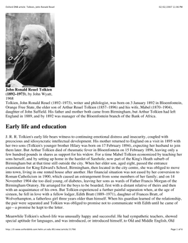 Oxford DNB Article: Tolkien, John Ronald Reuel 02/02/2007 11:06 PM