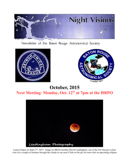 October 2015 BRAS Newsletter