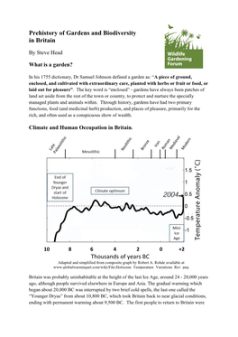 Prehistory of Gardens and Biodiversity in Britain