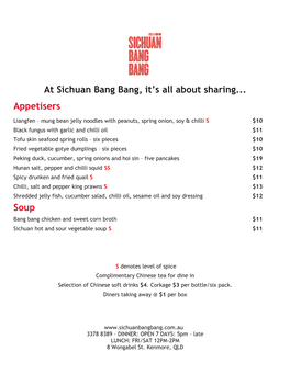 At Sichuan Bang Bang, It's All About Sharing... Appetisers Soup