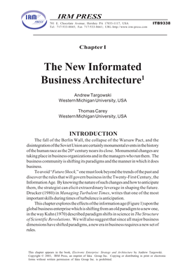 The New Informated Business Architecture1