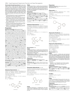 1554 Cough Suppressants Expectorants Mucolytics and Nasal Decongestants Chronic Obstructive Pulmonary Disease