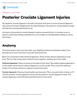 Posterior Cruciate Ligament Injuries - Orthoinfo - AAOS 6/14/19, 11:19 AM