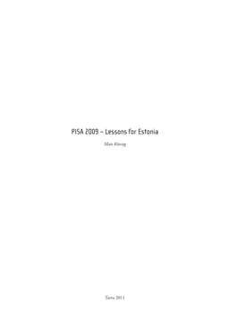 PISA 2009 – Lessons for Estonia