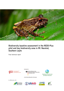 Biodiversity Baseline Assessment in the REDD-Plus Pilot and Key Biodiversity Area in Mt