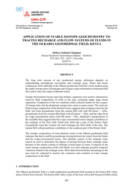 Application of Stable Isotope Geochemistry to Tracing Recharge and Flow Systems of Fluids in the Olkaria Geothermal Field, Kenya