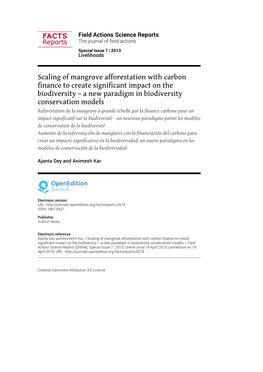 Scaling of Mangrove Afforestation with Carbon