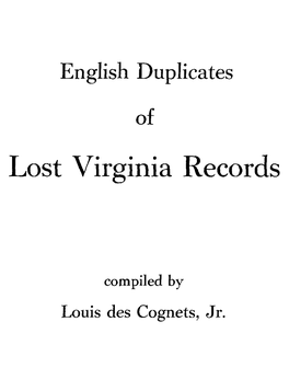 Lost Virginia Records