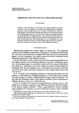 Harmonic Calculus on P.C.F. Self-Similar Sets