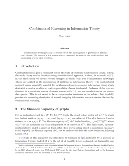 Combinatorial Reasoning in Information Theory