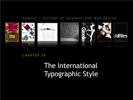 The International Typographic Style