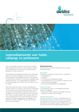 Legionellapreventie Voor Hotels, Campings En Jachthavens