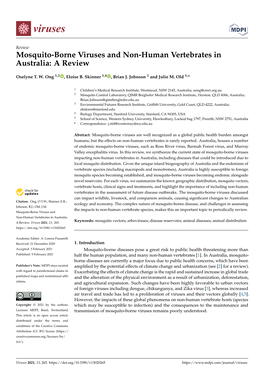 Mosquito-Borne Viruses and Non-Human Vertebrates in Australia: a Review