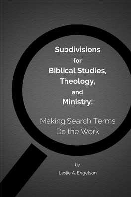 Subdivisions Biblical Studies, Theology