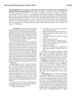 The Distribution of Gases in the Coma of Comet 67P/Churyumov-Gerasimenko from Rosetta Measurements