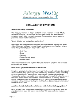 Oral Allergy Syndrome