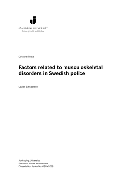 Factors Related to Musculoskeletal Disorders in Swedish Police