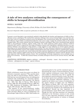 A Tale of Two Analyses: Estimating the Consequences of Shifts in Hexapod Diversification