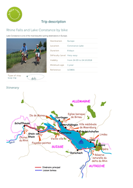 Trip Description Rhine Falls and Lake Constance by Bike