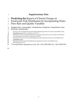 Predicting the Impact of Climate Change on Freshwater Fish