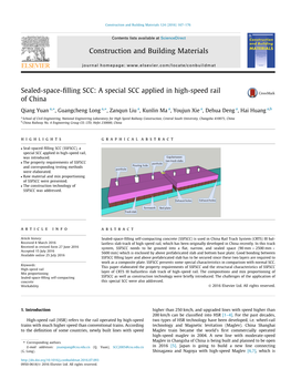 A Special SCC Applied in High-Speed Rail of China