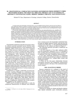 30. Gravitational Compaction Patterns Determined from Sediment Cores