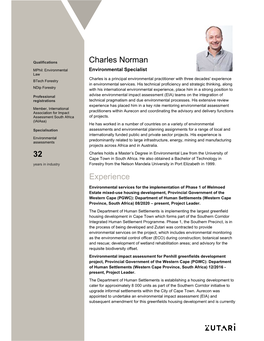 Experience Charles Norman 32