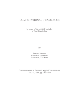 Computational Transonics
