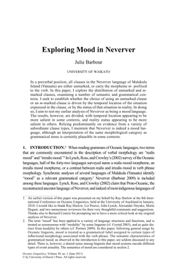 Exploring Mood in Neverver