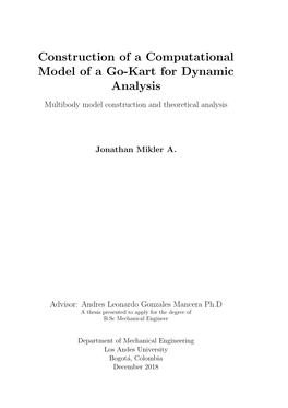 Construction of a Computational Model of a Go-Kart for Dynamic Analysis